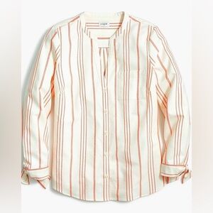 J. Crew Factory Women's Button Down Shirt Medium 100% Cotton with tie Sleeves